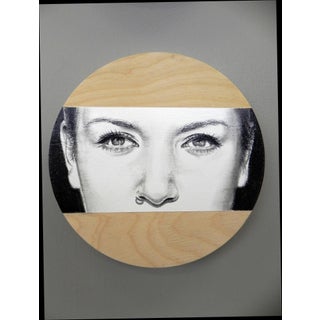 Silence Of The Lambs IX by Daggi Wallace | Charcoal and Pastel on Wood Panel Portrait of a Woman For Sale