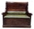 Vintage Colonial Revival Mahogany Storage Bench With Olive Green Seat For Sale