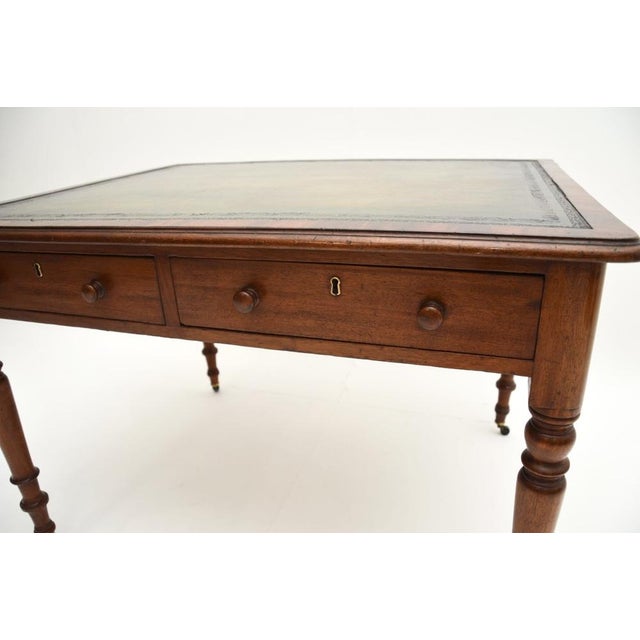 Antique Victorian Leather Top Desk, 1840s For Sale - Image 10 of 11