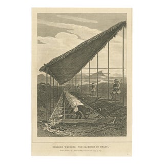 Enslaved Workers Washing for Diamonds in Brazil Engraving, 1815 For Sale
