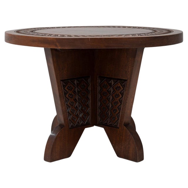 20th Century African Carved Wooden Coffee Table in Original Patina For Sale - Image 15 of 18