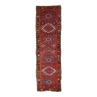 1920s Handmade Antique Persian Karajeh Distressed Runner For Sale