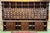 Large 1950s seed cabinet made of elm, chestnut, fir, and oak. Formica top on hardboard and original plywood sides. Height:...