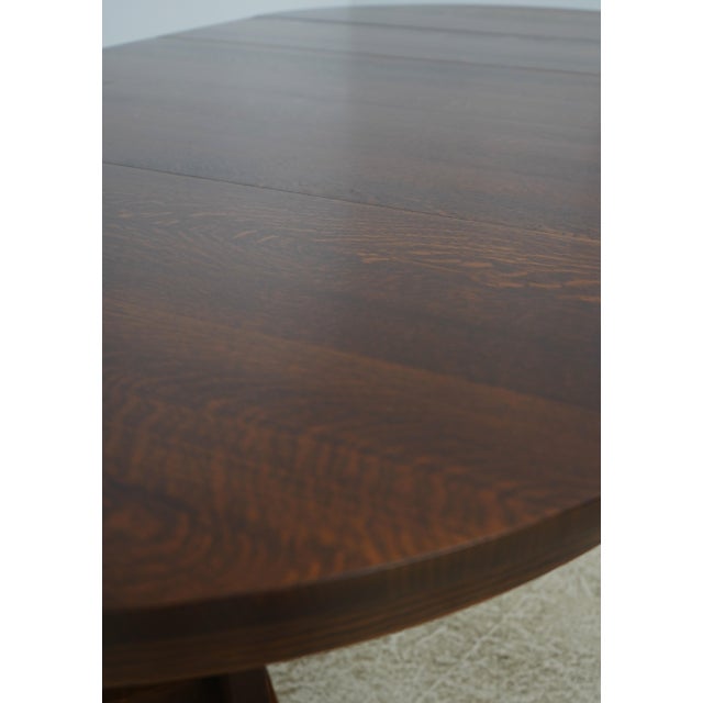 Stickley Mission Oak Round Dining Room Table For Sale - Image 13 of 18