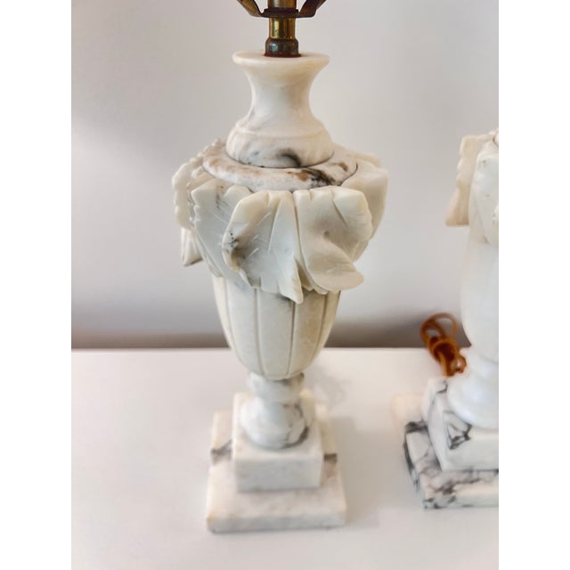 Antique Marble Lamps - a Pair For Sale - Image 10 of 12