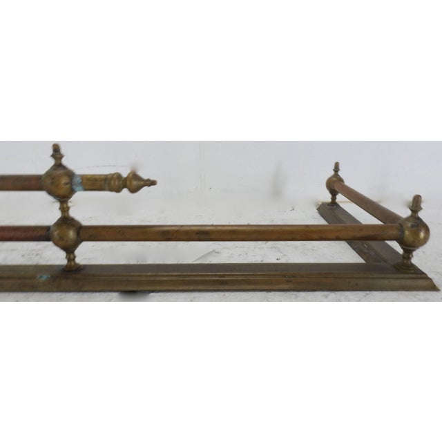 French Mid Century Brass Fireplace Fender For Sale - Image 4 of 10
