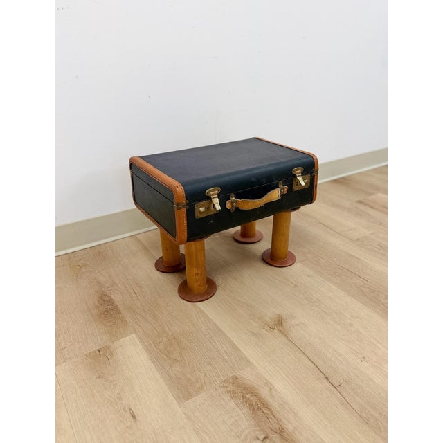 This wonderfully characterful vintage leather suitcase side table is a genuinely one-of-a-kind decorative and functional...