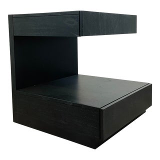 Modern Black Wood Accent Table For Sale