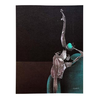 Paul Wunderlich 29 Acrobatie Sur Fond Noir For Sale