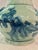 Ceramic Vintage Chinoiserie Celadon & Cobalt Blue Vase With Lion Mask Handles For Sale - Image 7 of 11