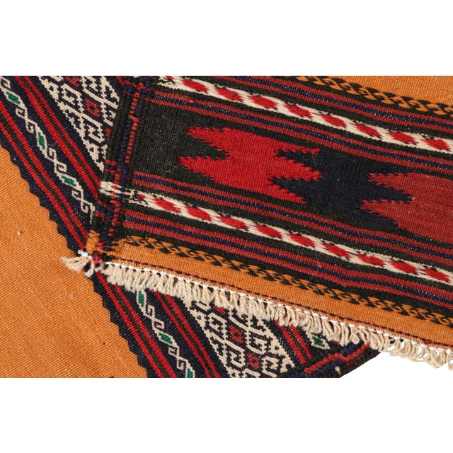 Textile Vintage Afghan Kilim in Gold With Stripes & Geometric Patterns, From Rug & Kilim For Sale - Image 7 of 7