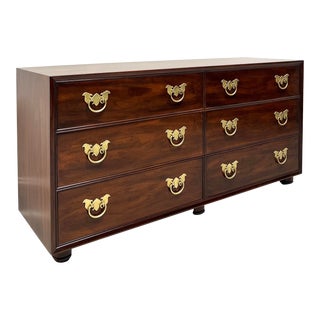 Henredon Asian Chinoiserie Style Six Drawer Double Dresser For Sale