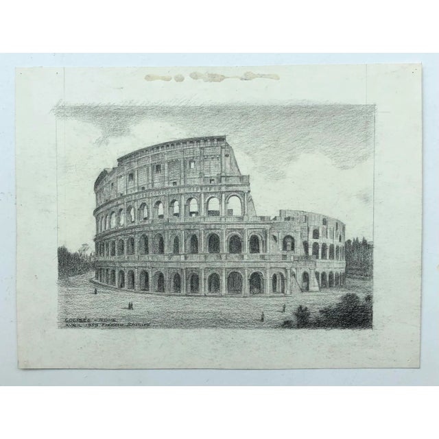 Modern Frédéric Schmied, Colisée, Rome, 1959, Charcoal on Paper For Sale - Image 3 of 8