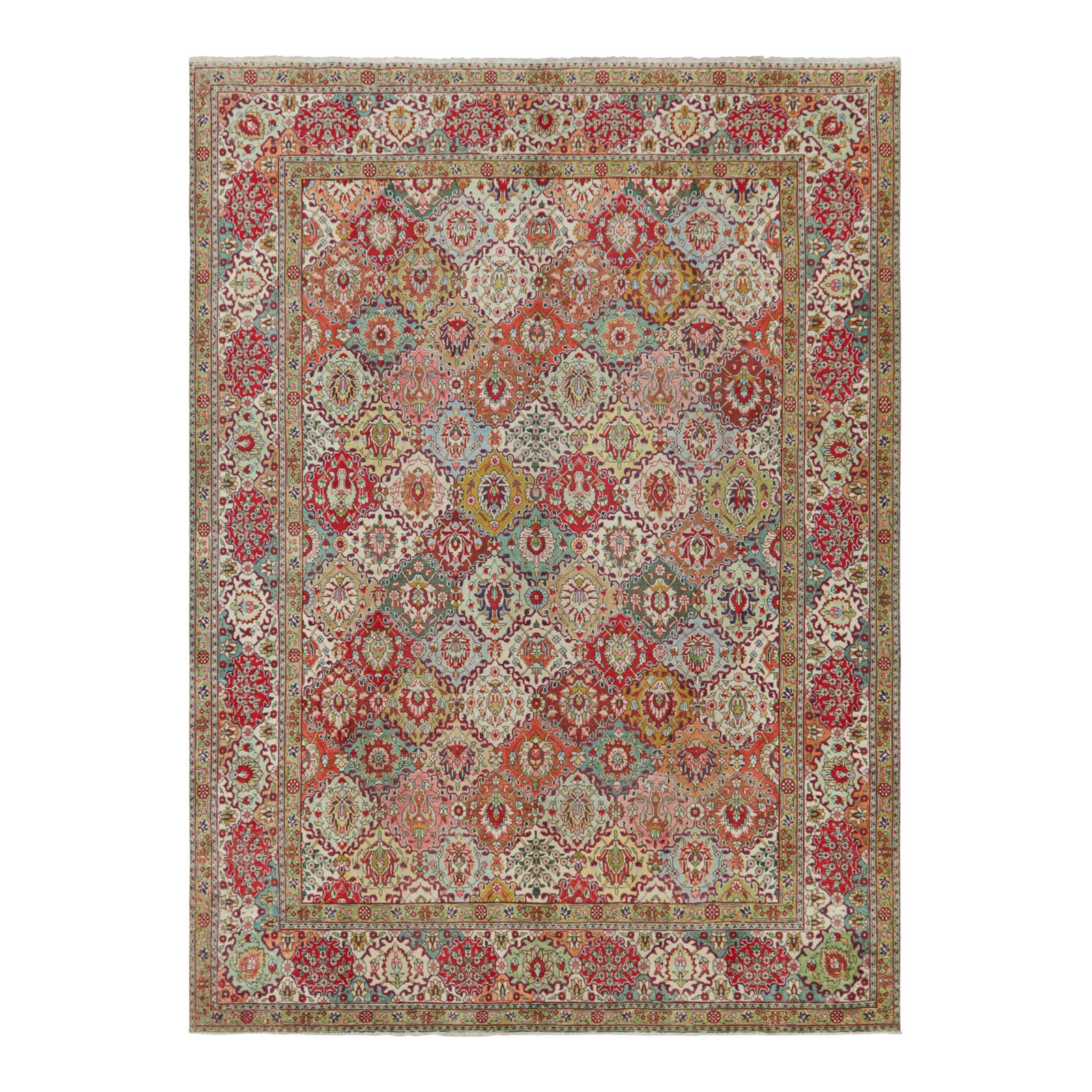 Vintage Tabriz Rug With Polychromatic Floral Patterns - Rug & Kilim ...
