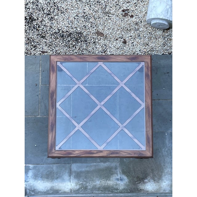 1970s Vintage Louis XV Carved Oak Coffee Table With Glass Insert For Sale - Image 4 of 9