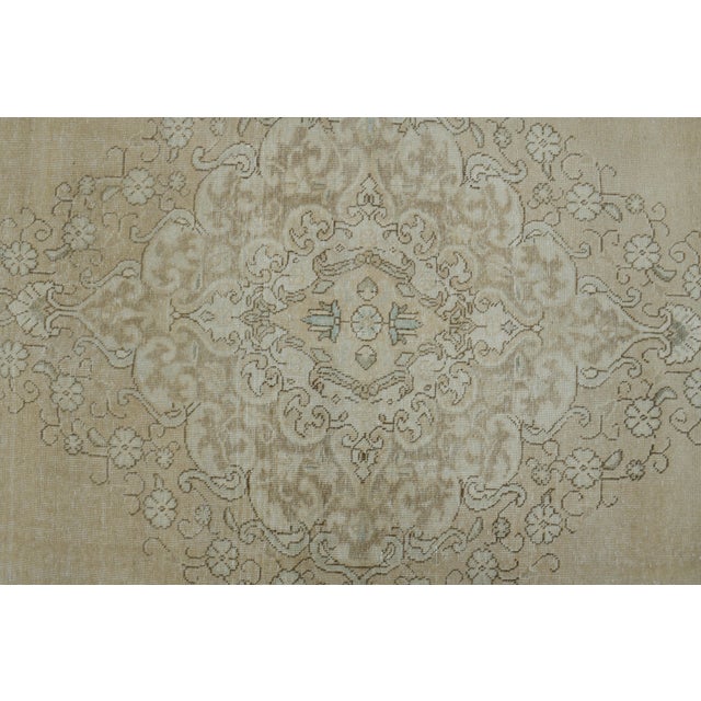 1970s Vintage Persian Handknotted Wool Beige Oversize Area Rug For Sale - Image 10 of 11