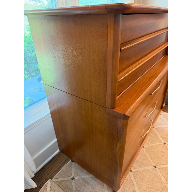 Kent Coffey 1960s Kent-Coffey Foreteller Mid-Century Modern Six-Drawer Highboy Dresser, Refinished For Sale - Image 4 of 12