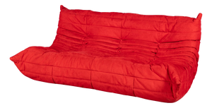 Vintage Togo Three-Seater Sofa in Red by Michel Ducaroy for Ligne Roset, 1973