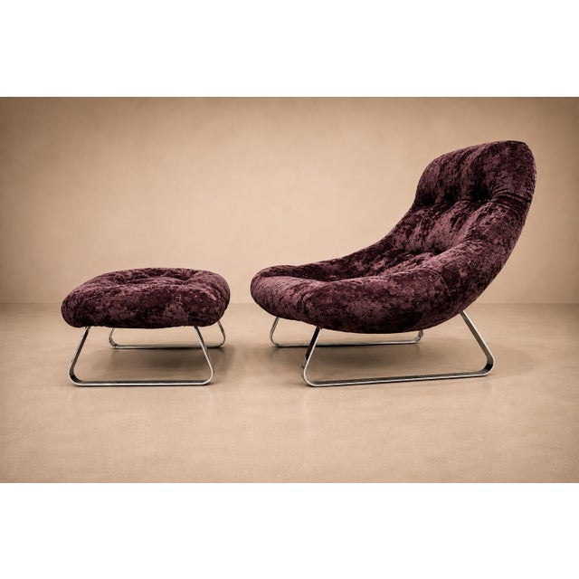 Mp-163 “Earth” Lounge Chair With Ottoman in Tufted Mohair Upholstery, Percival Lafer, 1976 For Sale - Image 14 of 18