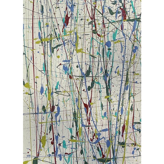 Mid-Century Modern From the "Galactic Series" Original Abstract Painting on Stretched Canvas For Sale - Image 3 of 9