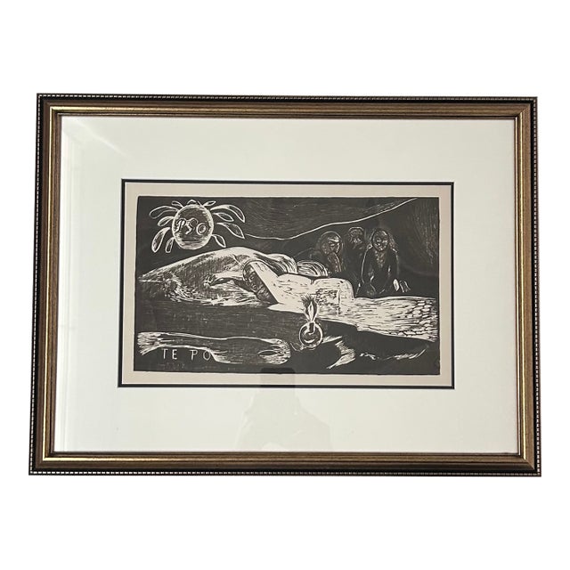 1950s Paul Gauguin's Rare Te Po Woodblock Print For Sale