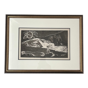 1950s Paul Gauguin's Rare Te Po Woodblock Print