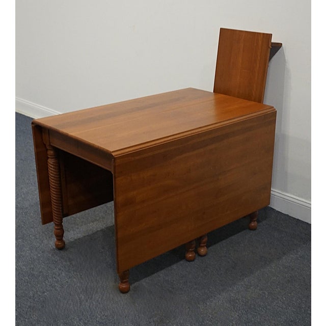 Brown Willett Furniture Solid Cherry Traditional Duncan Phyfe Style 86" Drop Leaf Dining Table W. Rope Twist Legs For Sale - Image 8 of 10