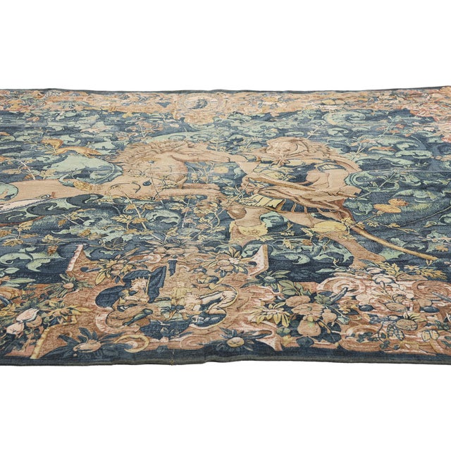 French Vintage Chinese Aubusson Tapestry, 07'10 X 06'10 For Sale - Image 3 of 10