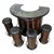 Vintage Walnut and Green Marble Bar with Stools, 1970s, Set of 5 For Sale - Image 4 of 9