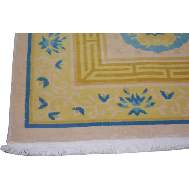 Vintage Chinese Art Deco Hand Knotted Wool Rug, 5'2x7'8 For Sale - Image 4 of 6