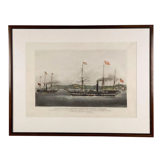 Vintage Hand-Colored Nautical Engraving, Circa 1920 For Sale