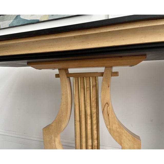 Stone 1970s Art Deco Harp Base Console Table With Granite Top, Possibly by Enrique Garcel For Sale - Image 7 of 9