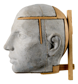 Jose Perozo, Architectural Wall Head Sculpture: Project 22, 2025, Cement on Wood