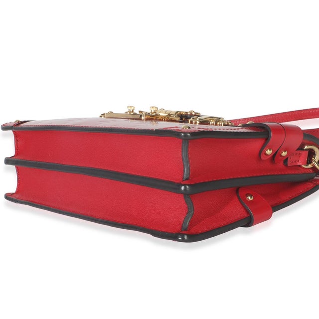 Animal Skin Cherry Monogram Vernis Trunk Clutch Bag For Sale - Image 7 of 9