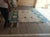 White Handmade Cotton Vegetable Dyed Area Rug, White, Sky Blue, Sage Green Star Dash Striped Dhurrie-5'x8' For Sale - Image 8 of 13