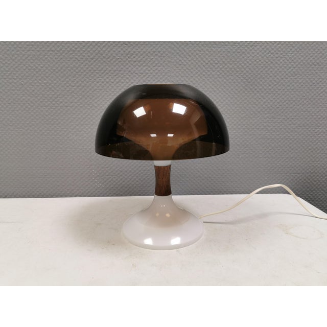 Table Lamp with Smoky Acrylic Shade and Rosewood Base by Bent Karlby for Ask Belysninger, 1971 For Sale - Image 14 of 14
