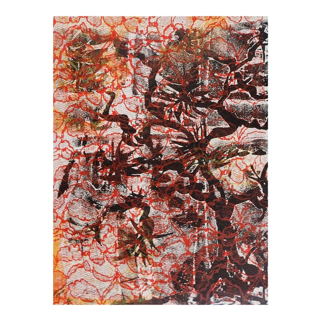 Vintage Abstract Tree & Lace Serigraph For Sale