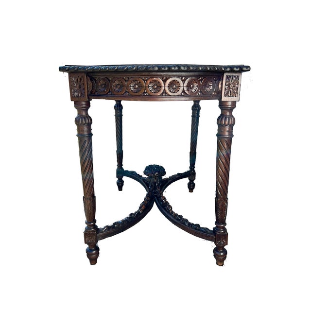 French 19th C Louis XVI Style Carved Parlor Table For Sale - Image 3 of 9