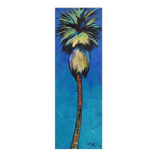 Electric Dream - Original Blue Palm Tree California Pop Art Acrylic Painting on Canvas by Kathleen Keifer For Sale