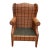 Late 20th Century Palecek Wicker Wingback Lounge Chair With Wood Legs For Sale