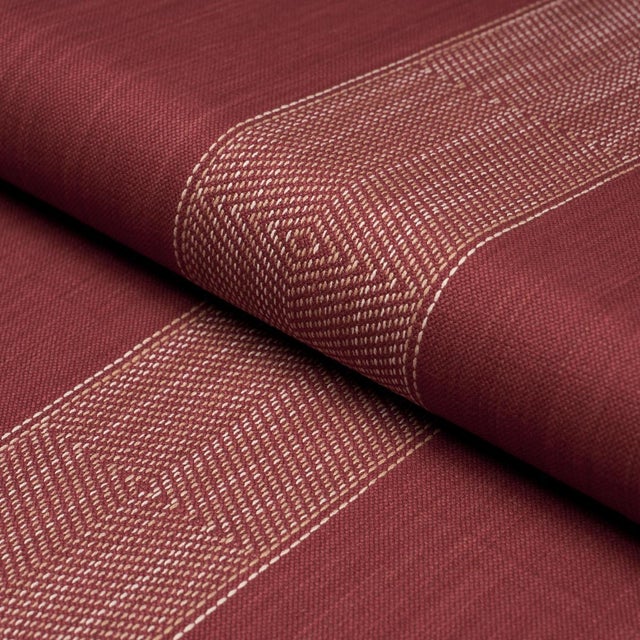 Schumacher Sample - Schumacher Universal Stripe Fabric In Ruby For Sale - Image 4 of 5