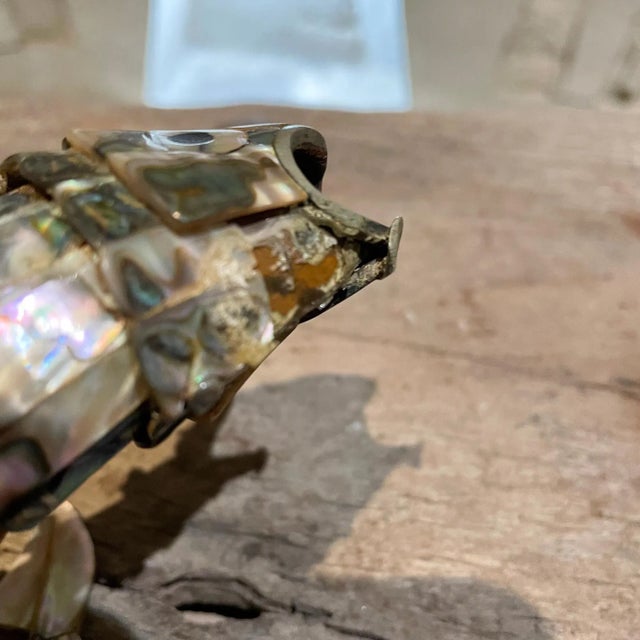 1970s Los Castillo Taxco Abalone Stone Fish Bottle Opener For Sale - Image 9 of 13