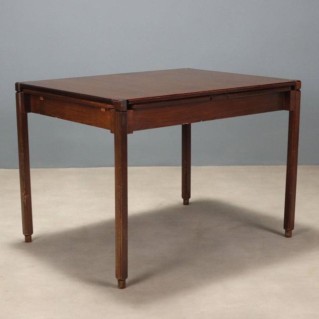Brown Antique Game Table in Exotic Woods Veneer, Italy, 1960s For Sale - Image 8 of 8