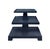 Worlds Away Matthew Izzo Home - Tatiana Textured Navy Blue Linen Tapered Three Tier Side Table With Center Column For Sale - Image 4 of 4