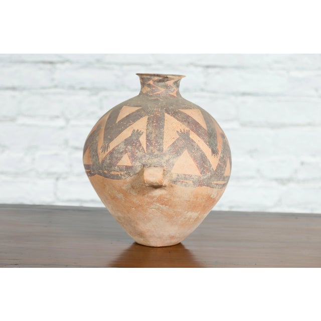 4000 BC Chinese Neolithic Period Terracotta Geometric Décor Storage Jar For Sale In New York - Image 6 of 13