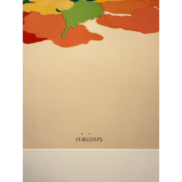 1970s 1973 Limited Edition Signed ‘Hibiscus’ Lithograph by Elizabeth Osborne For Sale - Image 5 of 6