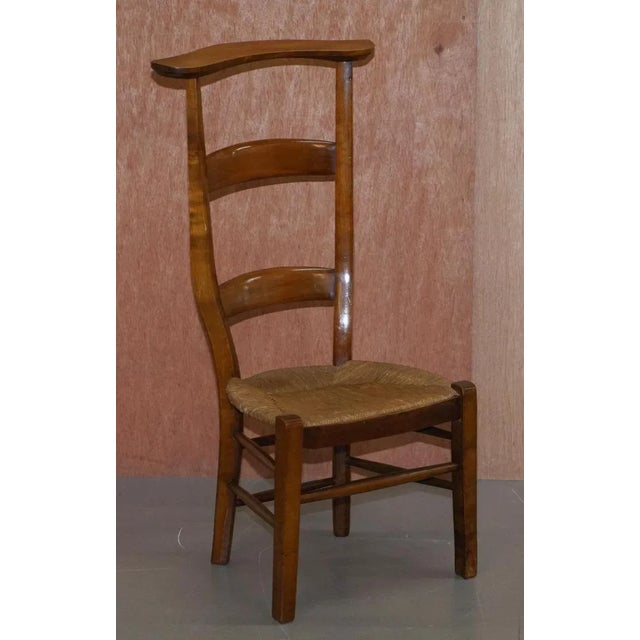 stunning pair of early 19th century Prie Dieu chairs made with solid walnut frames and the original thatched sears A great...