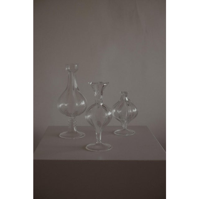 Fluted Glass Vases, Set of 3, in Very Good conditions. Designed 1970 to 1979