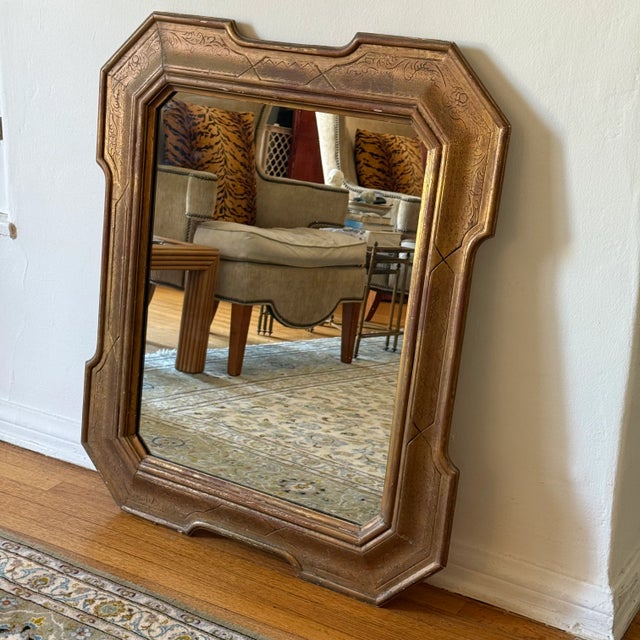 Antique Napoleonic Neoclassical Wall Mirrors in Gilt Wood, a Pair For Sale - Image 4 of 9