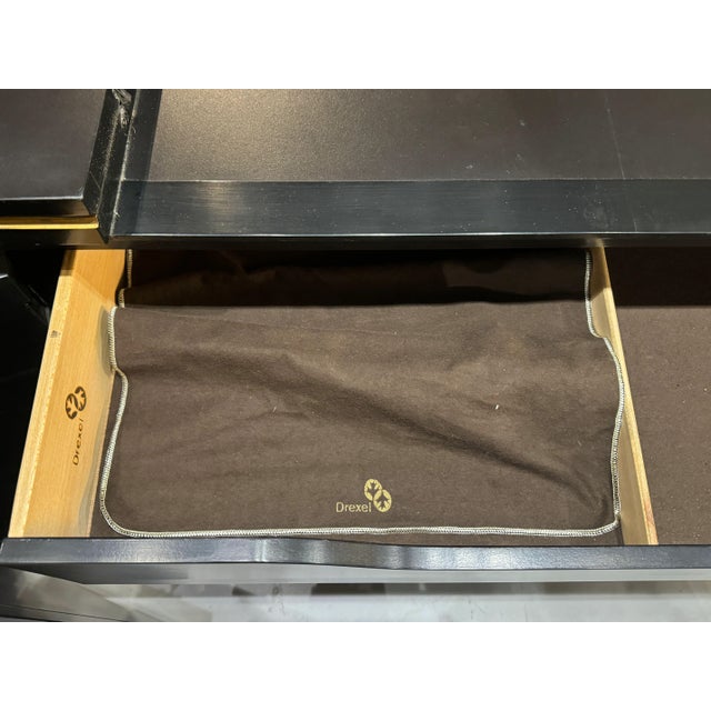 Drexel Et Cetera Collection Black Lacquer Chinoiserie Flip-Top Buffet Server, 1970s For Sale - Image 12 of 18